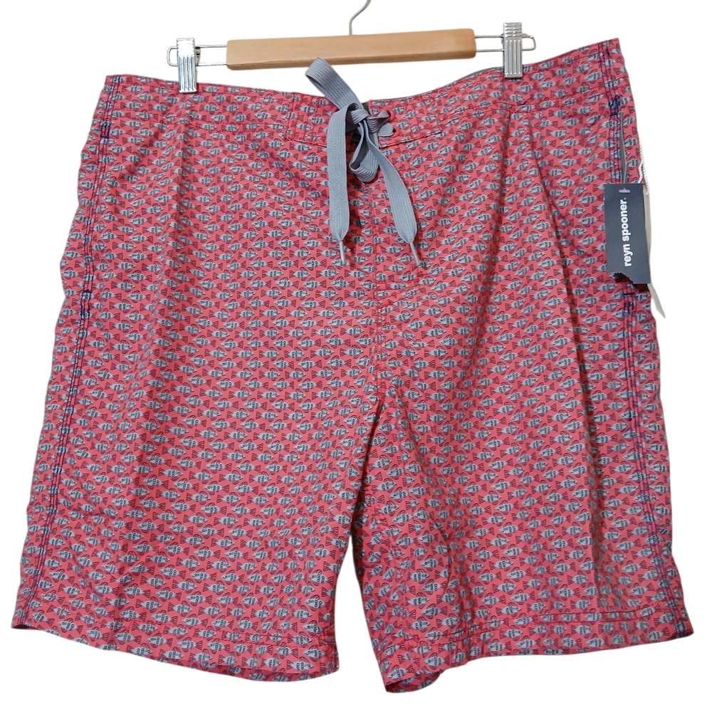 REYN SPOONER Men Swim Trunks Board Shorts Hawaiian Fish Print Beach Summer NWT